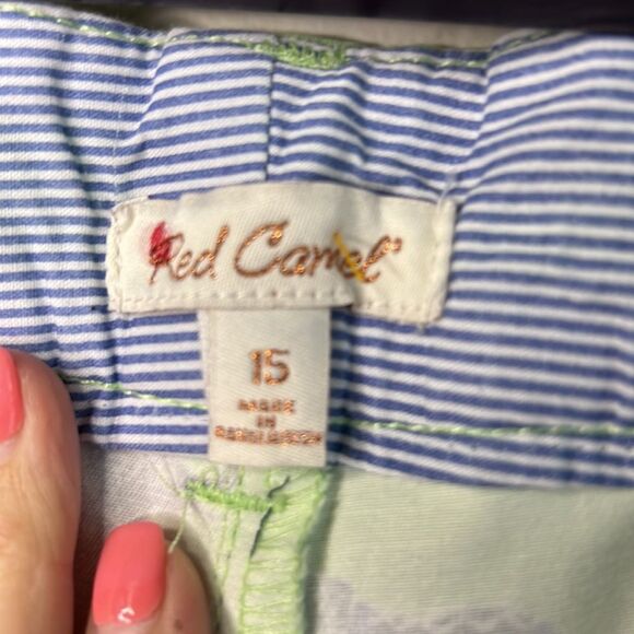 RED CAMEL 🐘 green shorts with elephants. 🐘 NWT 🐘 Size 15 - Picture 4 of 5
